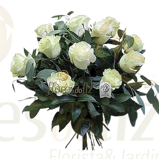 Imagem de 12 Rosas Brancas