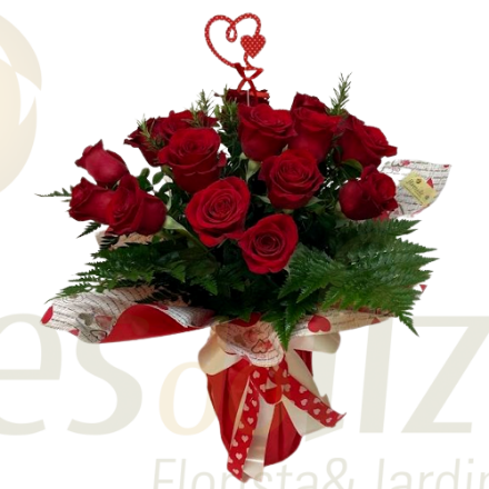Image de PACK 20 Rosas Vermelhas + Jarra + Coração - São Valentim