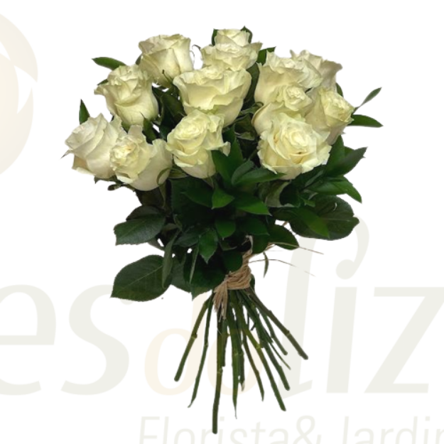 Imagem de 15 Rosas Brancas  - São Valentim